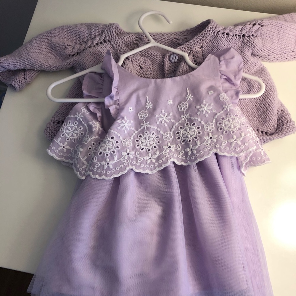 Crochet lilac sweater perfect for Easter
